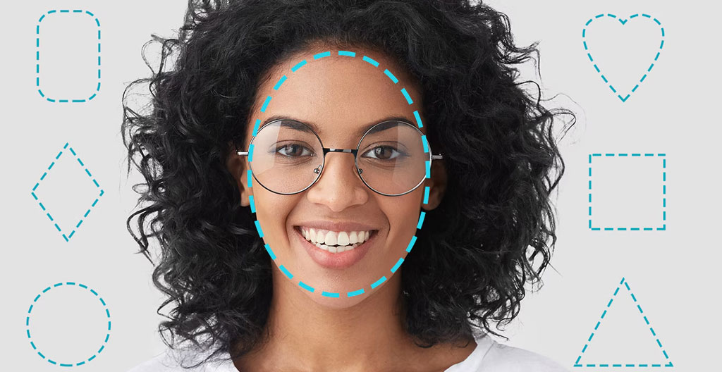 Schéma des cinq formes de visage principales avec leurs caractéristiques morphologiques.